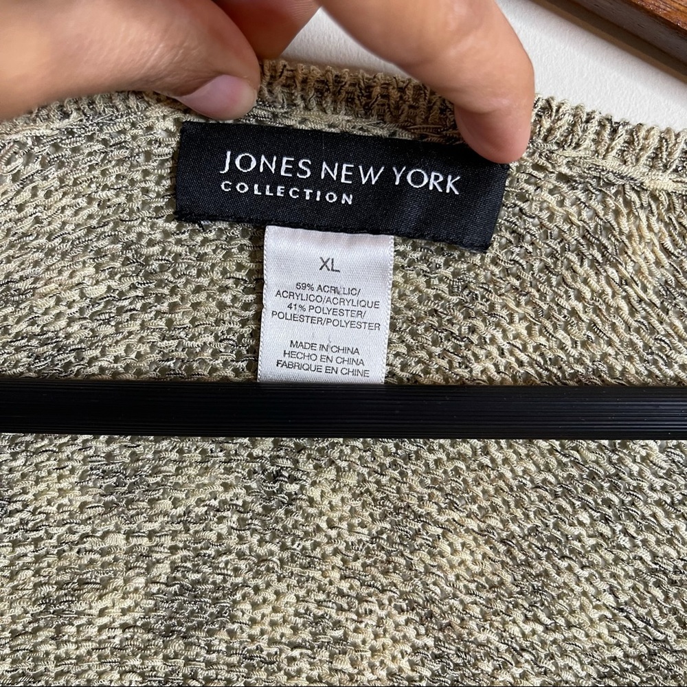 Jones NY collection tan open long sleeve cardigan - Picture 7 of 7